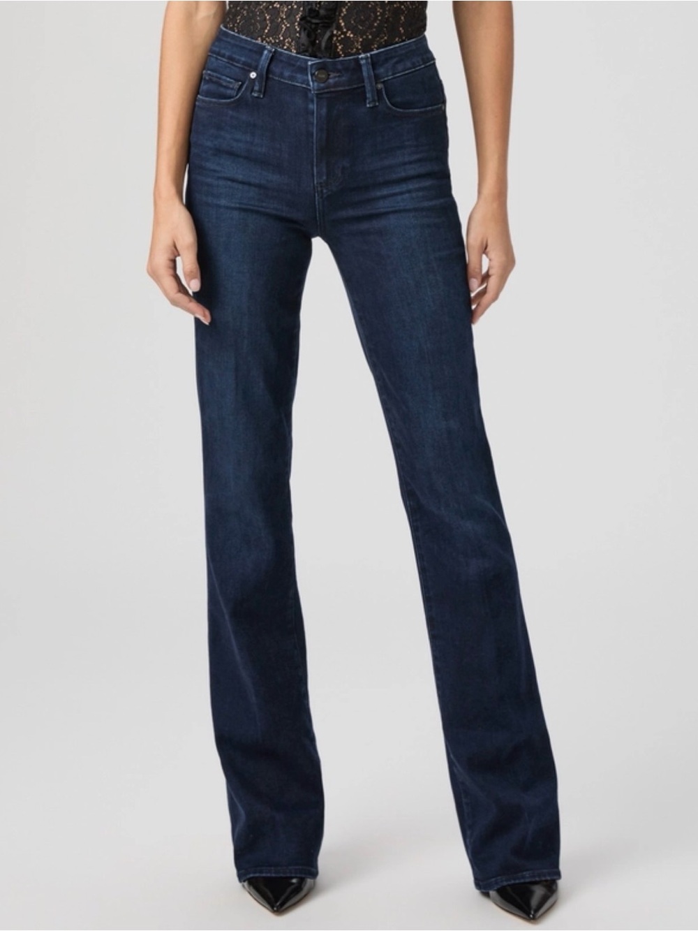 PAIGE Laurel Canyon Dark Blue Flare Jeans